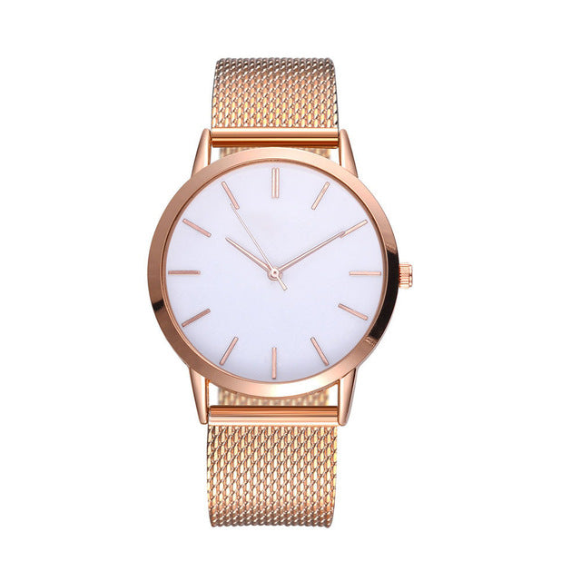 Montre Femme Modern Fashion Black Quartz Watch Women Mesh Stainless Steel Bracelet High Quality Casual Wrist Watch for Woman #A