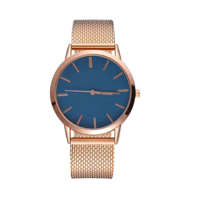 Montre Femme Modern Fashion Black Quartz Watch Women Mesh Stainless Steel Bracelet High Quality Casual Wrist Watch for Woman #A