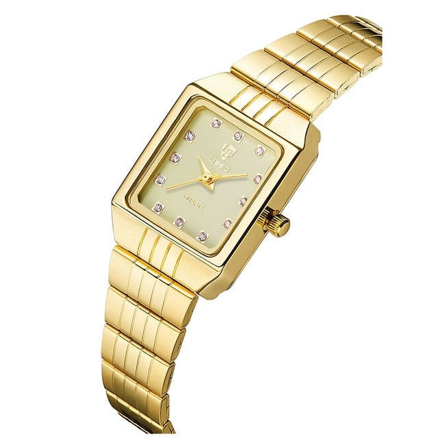 Gold Stainless Steel Watches Women Luxury Clock Ladies Wrist Couple Watch reloj mujer Relogio Feminino Female Bracelet 8808