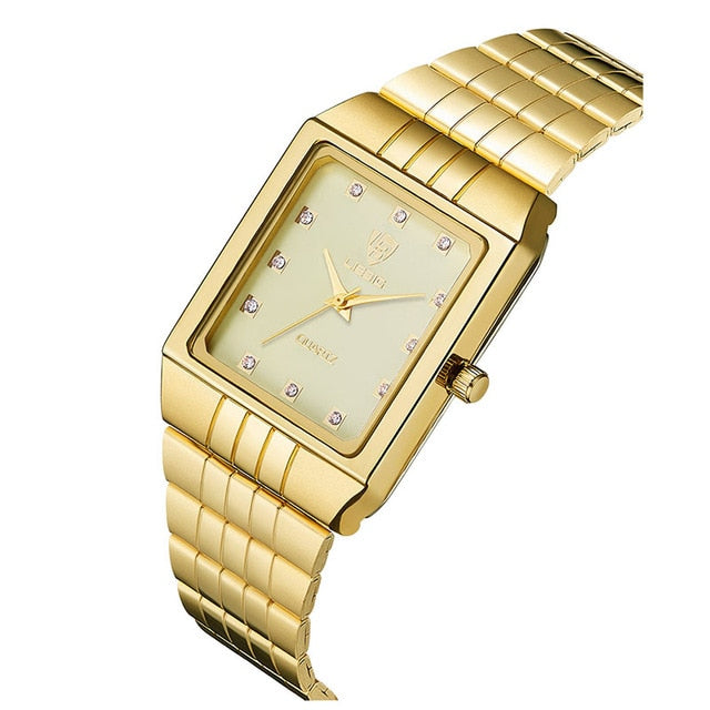 Gold Stainless Steel Watches Women Luxury Clock Ladies Wrist Couple Watch reloj mujer Relogio Feminino Female Bracelet 8808